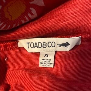 Toad&Co Vibrant Red Apparel XL